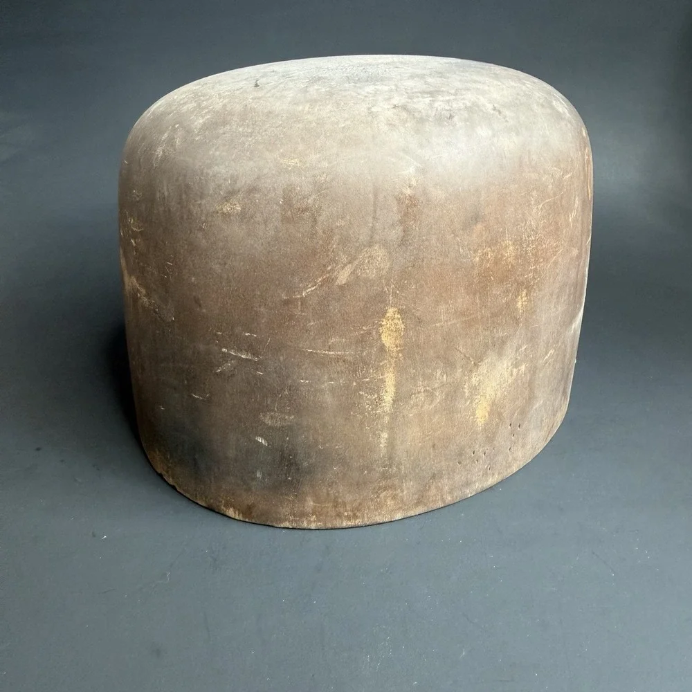 Antique Primitive Millinery Wood Hat Block Mold Form Hatter Tool 7 1/4